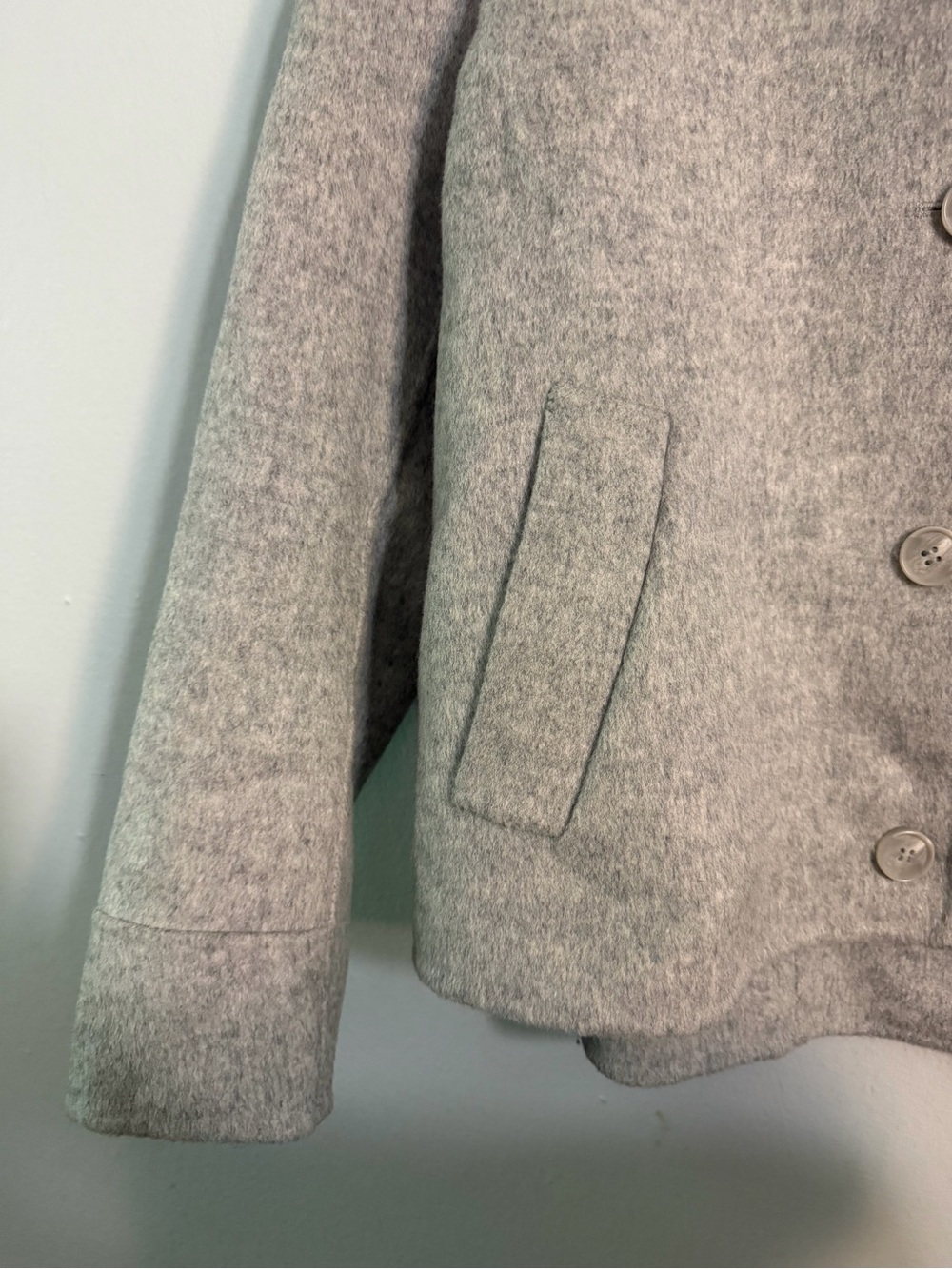 Saison 1865 Vace Mixed Wool Button Front Jacket In Grey - Picture 5 of 10